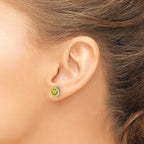 Sterling Silver Enameled Happy Face Post Earrings
