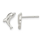 Sterling Silver Polished Dolphin Post Earrings