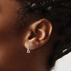 Sterling Silver Polished B Dangle Post Earrings