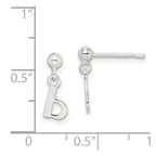 Sterling Silver Polished B Dangle Post Earrings