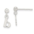 Sterling Silver Polished B Dangle Post Earrings