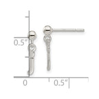 Sterling Silver Polished J Dangle Post Earrings