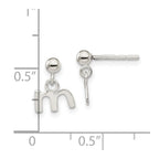 Sterling Silver Polished M Dangle Post Earrings