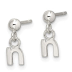 Sterling Silver Polished N Dangle Post Earrings