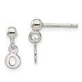 Sterling Silver Polished O Dangle Post Earrings
