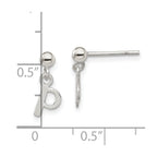 Sterling Silver Polished P Dangle Post Earrings
