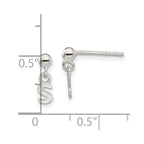 Sterling Silver Polished S Dangle Post Earrings