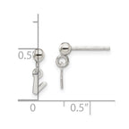 Sterling Silver Polished V Dangle Post Earrings