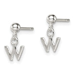 Sterling Silver Polished W Dangle Post Earrings