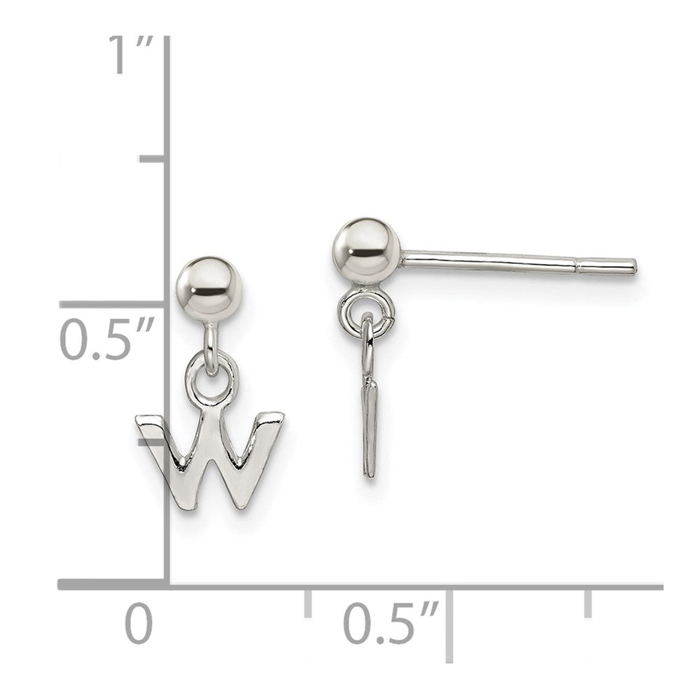 Sterling Silver Polished W Dangle Post Earrings
