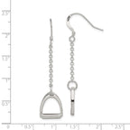 Sterling Silver Polished Horse Stirrup Dangle Earrings