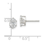 Sterling Silver Polished 7x5mm Oval Snap Set CZ Stud Earrings