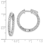 Sterling Shimmer Sterling Silver Rhodium-plated 40 Stone 2.3mm CZ In and Out Round Hinged Hoop Earrings