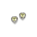 Sterling Silver Diamond & Lemon Quartz Earring