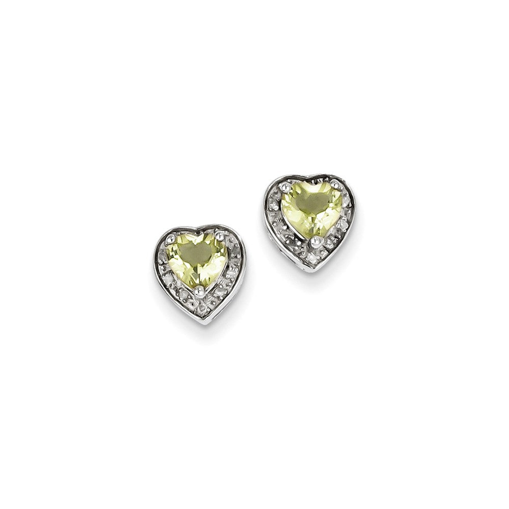 Sterling Silver Diamond & Lemon Quartz Earring