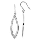 Sterling Silver Rhodium Diam. Dangle Earrings