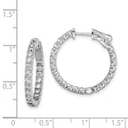 Sterling Shimmer Sterling Silver Rhodium-plated 44 Stone 2.1mm CZ In and Out Round Hinged Hoop Earrings