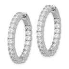 Sterling Shimmer Sterling Silver Rhodium-plated 42 Stone 2.5mm CZ In and Out Round Hinged Hoop Earrings