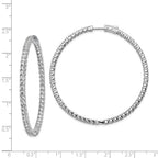 Sterling Shimmer Sterling Silver Rhodium-plated 114 Stone 2.5mm CZ In and Out Round Hinged Hoop Earrings