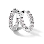 Sterling Shimmer Sterling Silver Rhodium-plated 20 Stone 3.75mm CZ In and Out Round Hinged Hoop Earrings