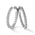 Sterling Shimmer Black Rhodium-plated 42 Stone 2.5mm CZ In and Out Oval Hinged Hoop Earrings