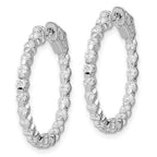 Sterling Shimmer Sterling Silver Rhodium-plated 38 Stone 2mm CZ In and Out Round Hinged Hoop Earrings