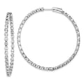 Sterling Shimmer Sterling Silver Rhodium-plated 78 Stone 2.75mm CZ In and Out Round Hinged Hoop Earrings