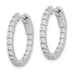 Sterling Shimmer Sterling Silver Rhodium-plated 34 Stone 1.9mm CZ In and Out Round Hinged Hoop Earrings
