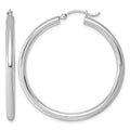 Sterling Silver Rhodium-plated 3mm Round Hoop Earrings