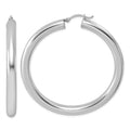 Sterling Silver Rhodium-plated 5mm Round Hoop Earrings