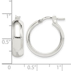 Sterling Silver Polished 6mm Round Hoop Earrings