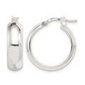Sterling Silver Polished 6mm Round Hoop Earrings