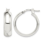 Sterling Silver Polished 6mm Round Hoop Earrings