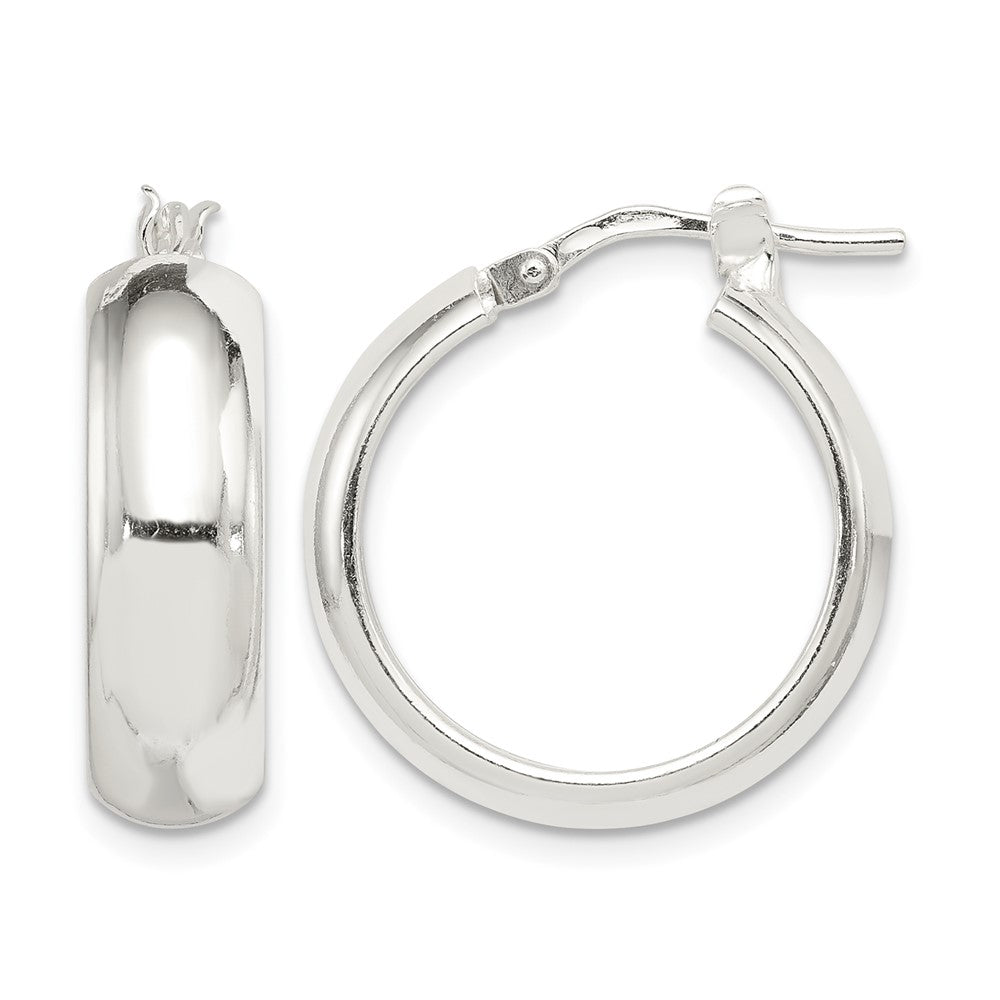Sterling Silver Polished 6mm Round Hoop Earrings