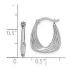 Sterling Silver Rhodium Plated Hollow Hoop Earrings