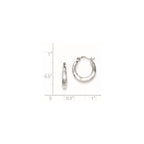 Sterling Silver Rhodium Plated Hollow Hoop Earrings