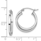 Sterling Silver Rhodium Plated Double Hoop Earrings