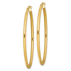 Sterling Silver Gold-plated Oval 2mm Hollow Hoop Earrings