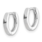 Sterling Silver Rhodium Polished Hinged Hoop Earrings