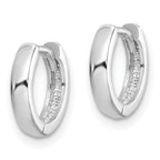 Sterling Silver Rhodium Polished Hinged Hoop Earrings