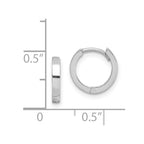 Sterling Silver Rhodium Polished Hinged Hoop Earrings
