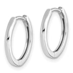 Sterling Silver Rhodium Polished Hinged Hoop Earrings
