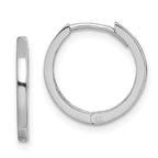 Sterling Silver Rhodium Polished Hinged Hoop Earrings