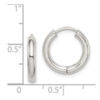 Sterling Silver Rhodium-plated Polished Hollow Hinged Hoop Earrings