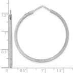 Sterling Silver Rhodium-plated Laser Cut 2mm Endless Hoop Earrings