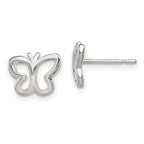 Sterling Silver Polished Butterfly Children's Post Earrings