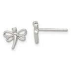Sterling Silver Polished Dragonfly Children's Post Earrings
