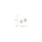 Sterling Silver Rhodium-plated Polished Fleur de Lis Post Earrings