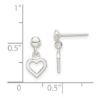 Sterling Silver Dangle Heart Post Earrings
