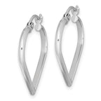 Sterling Silver Rhodium Plated Heart Hoop Earrings